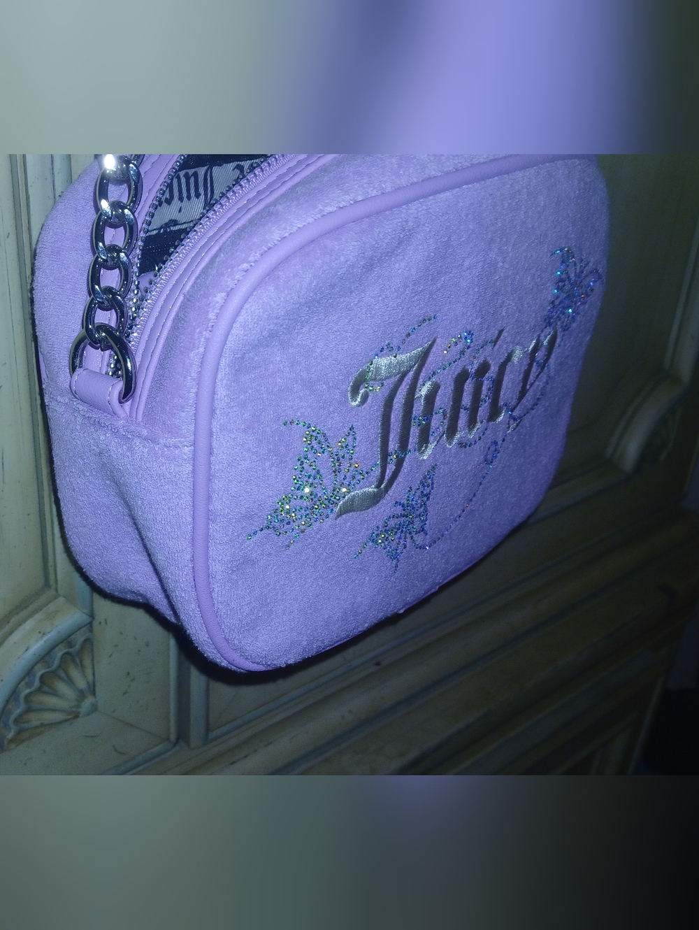 Juicy Couture Lilac Suede Crossbody Bag with Matching Wallet - Picture 6 of 12